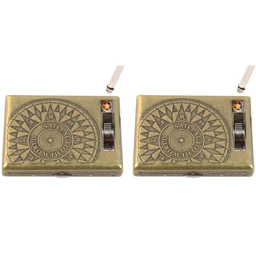 GUSTAVE® Retro Metal Cigarette Case for Men USB Rechargeable Flameless Coil Lighter fits up to 40PCS Regular Cigarettes 85mm Gift Compass GUSTAVE® Retro Metal Cigarette Case for Men USB Rechargeable Flameless Coil Lighter fits up to 40PCS Regular Cigarettes 85mm Gift Compass
